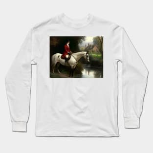 Vintage Horse Riding Oil Painting Long Sleeve T-Shirt